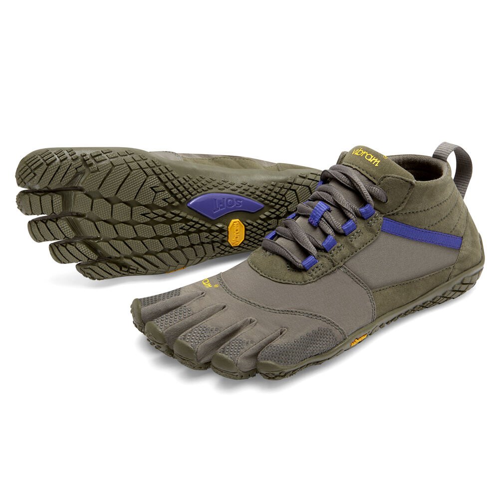 Vibram Five Fingers Womens Running Shoes - Olive/Purple - V-Trek - 64039-UMIN